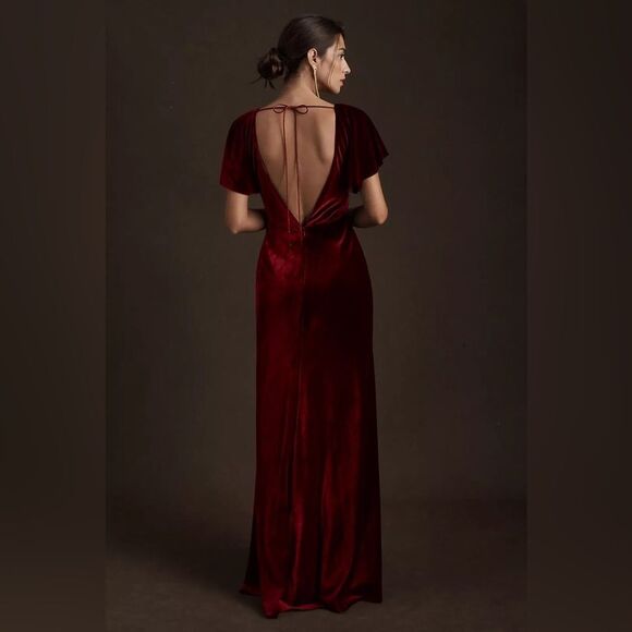 Jenny Yoo Ellis Dress 4 BHLDN Velvet Red NEW - Picture 3 of 3